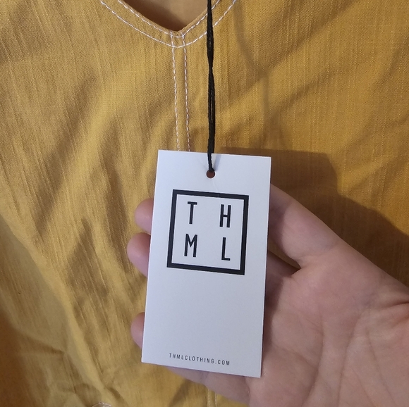 THML NWT Sleeveless Mustard Yellow Dress Size - Picture 2 of 7